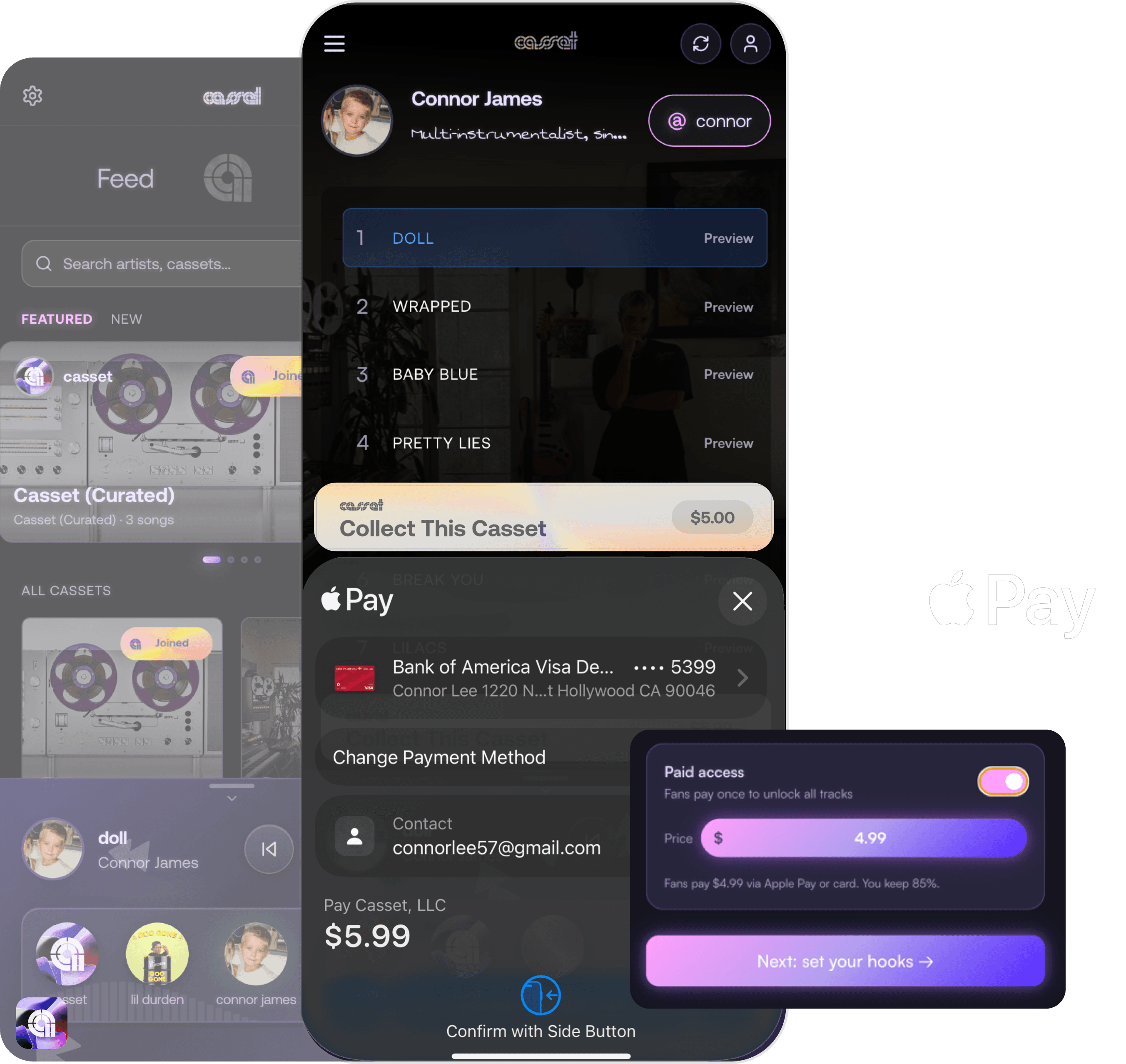 Charge for your Casset via Apple Pay